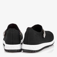 Sneakers Verona à pièce en cristal - Black & Crystal