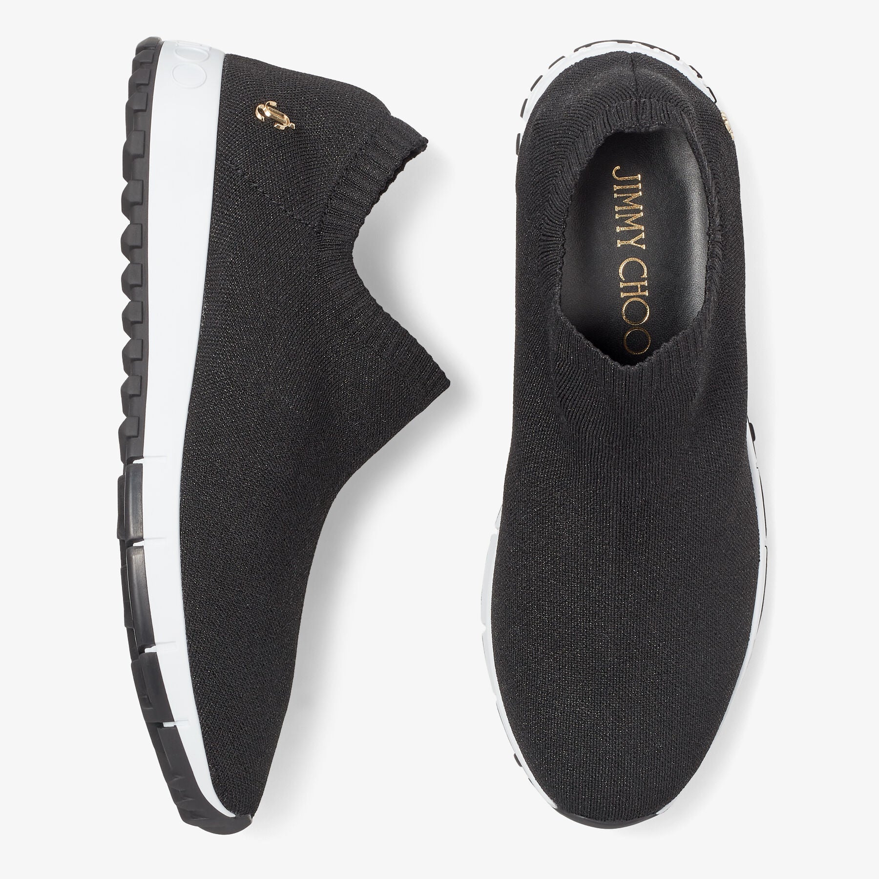 Sneakers Verona maille lurex à logo JC - Black