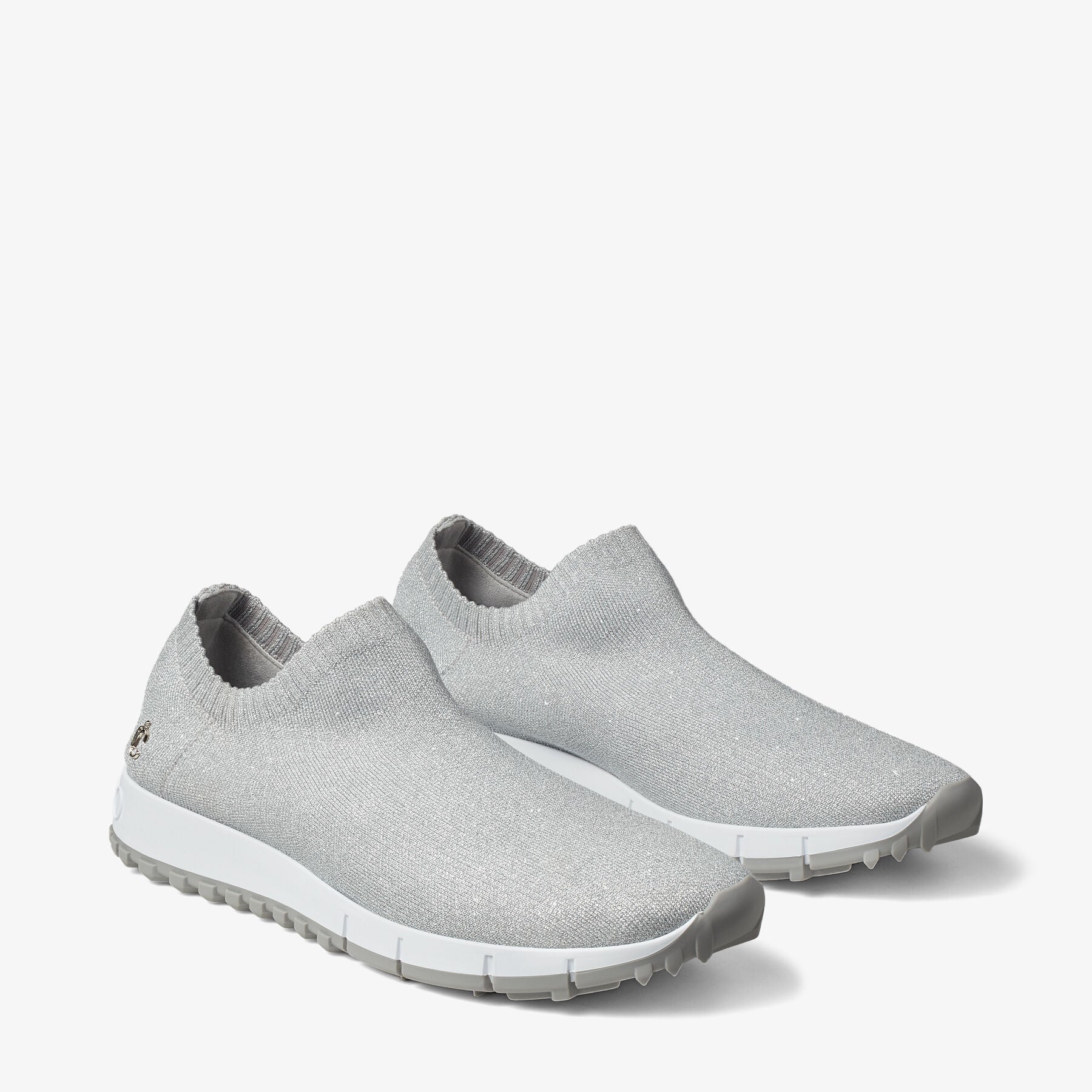 Verona logo lurex mesh trainers - Silver