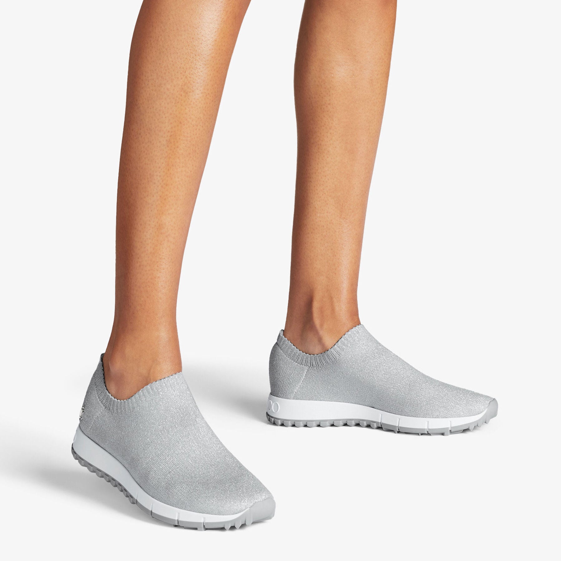 Verona logo lurex mesh trainers - Silver