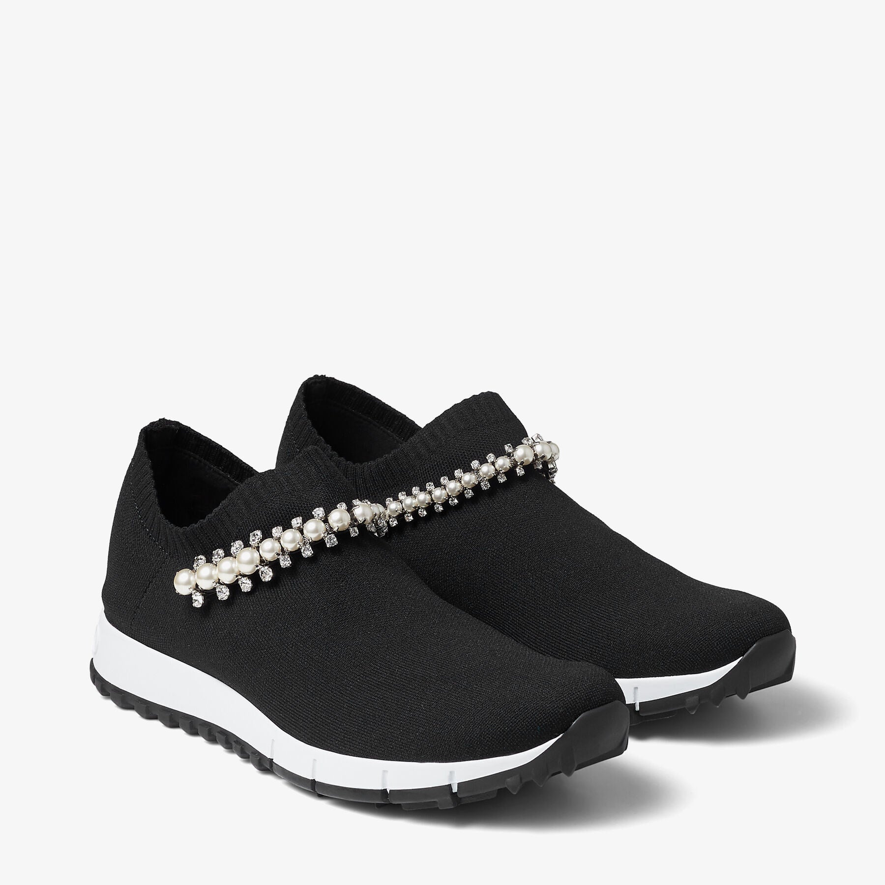 Verona trainers with crystal and pearl details - Black & White