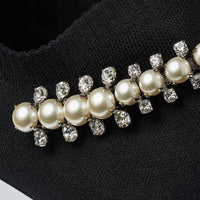 Verona trainers with crystal and pearl details - Black & White