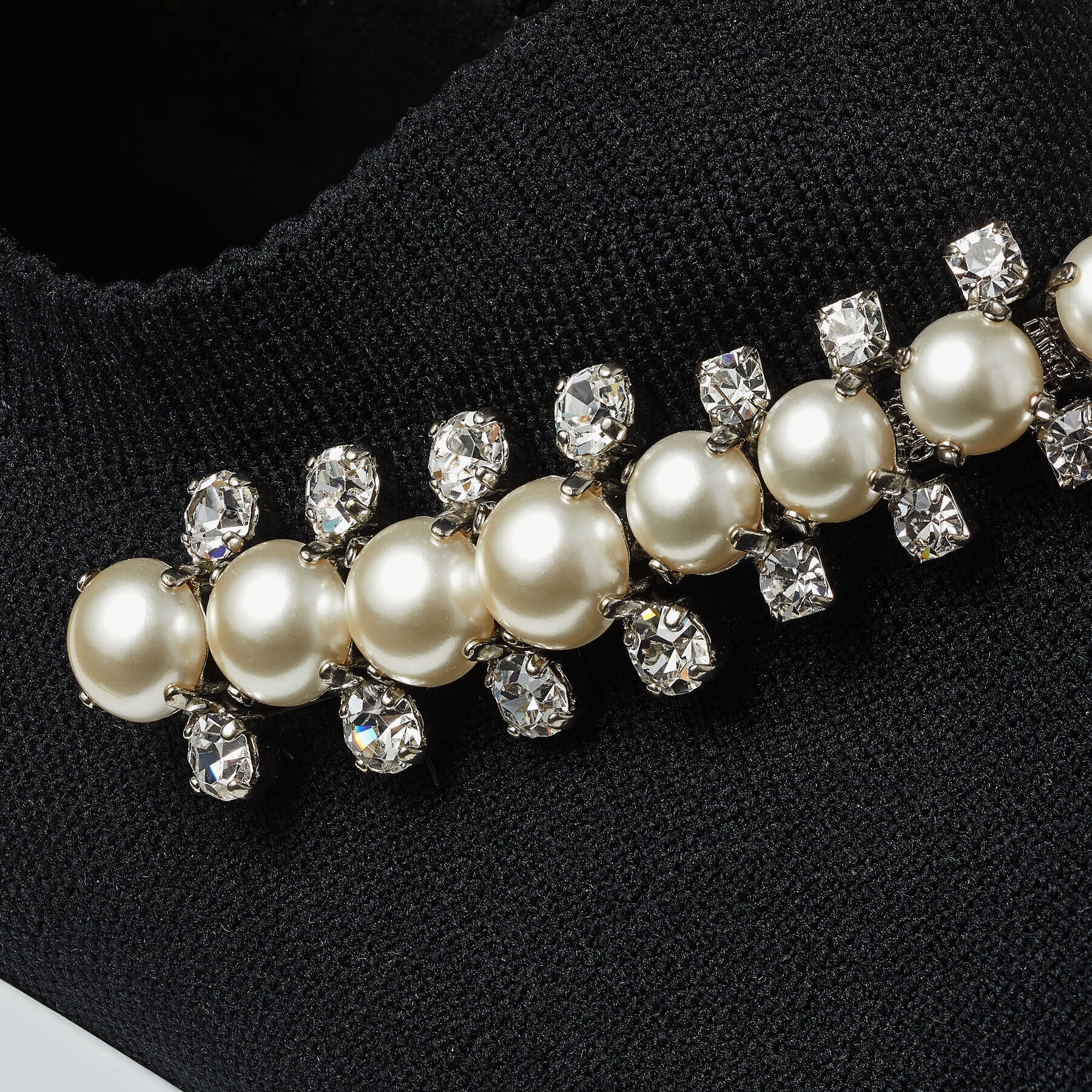 Verona trainers with crystal and pearl details - Black & White