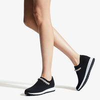 Verona trainers with crystal and pearl details - Black & White