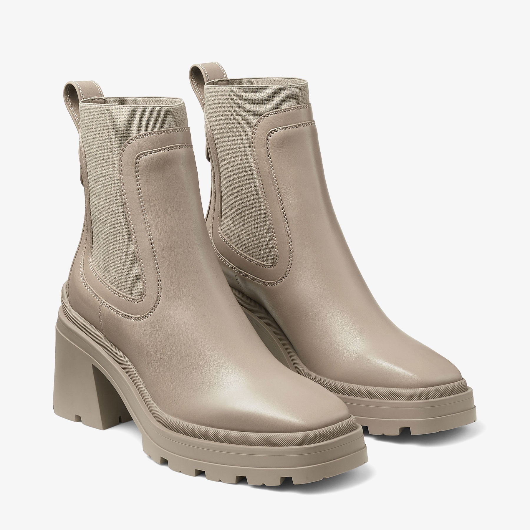 Veronique 80 leather ankle boots - Taupe