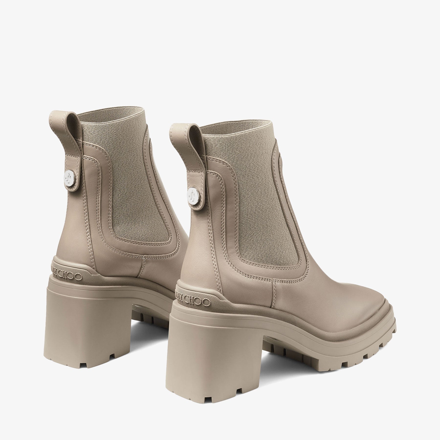Veronique 80 leather ankle boots - Taupe
