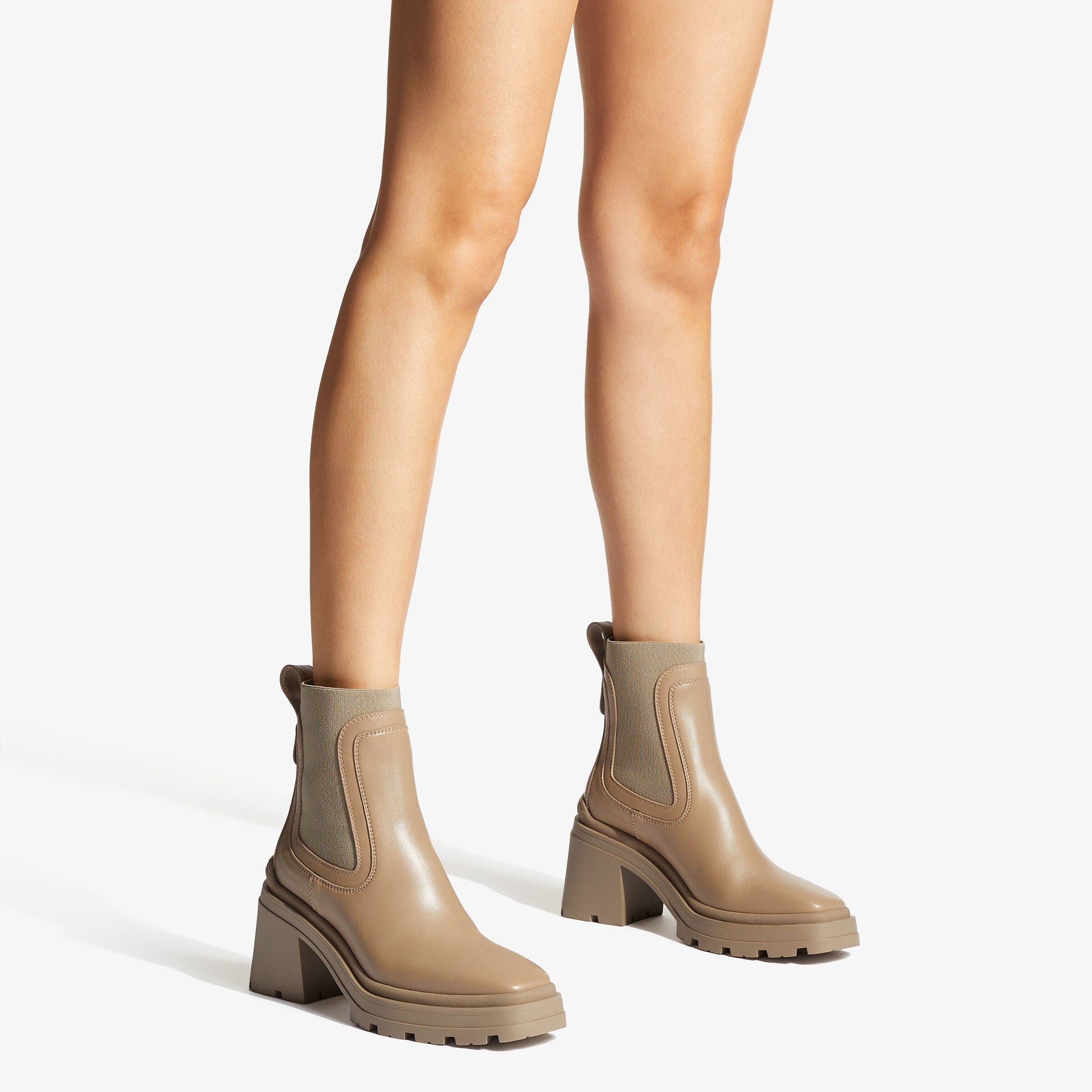 Veronique 80 leather ankle boots - Taupe