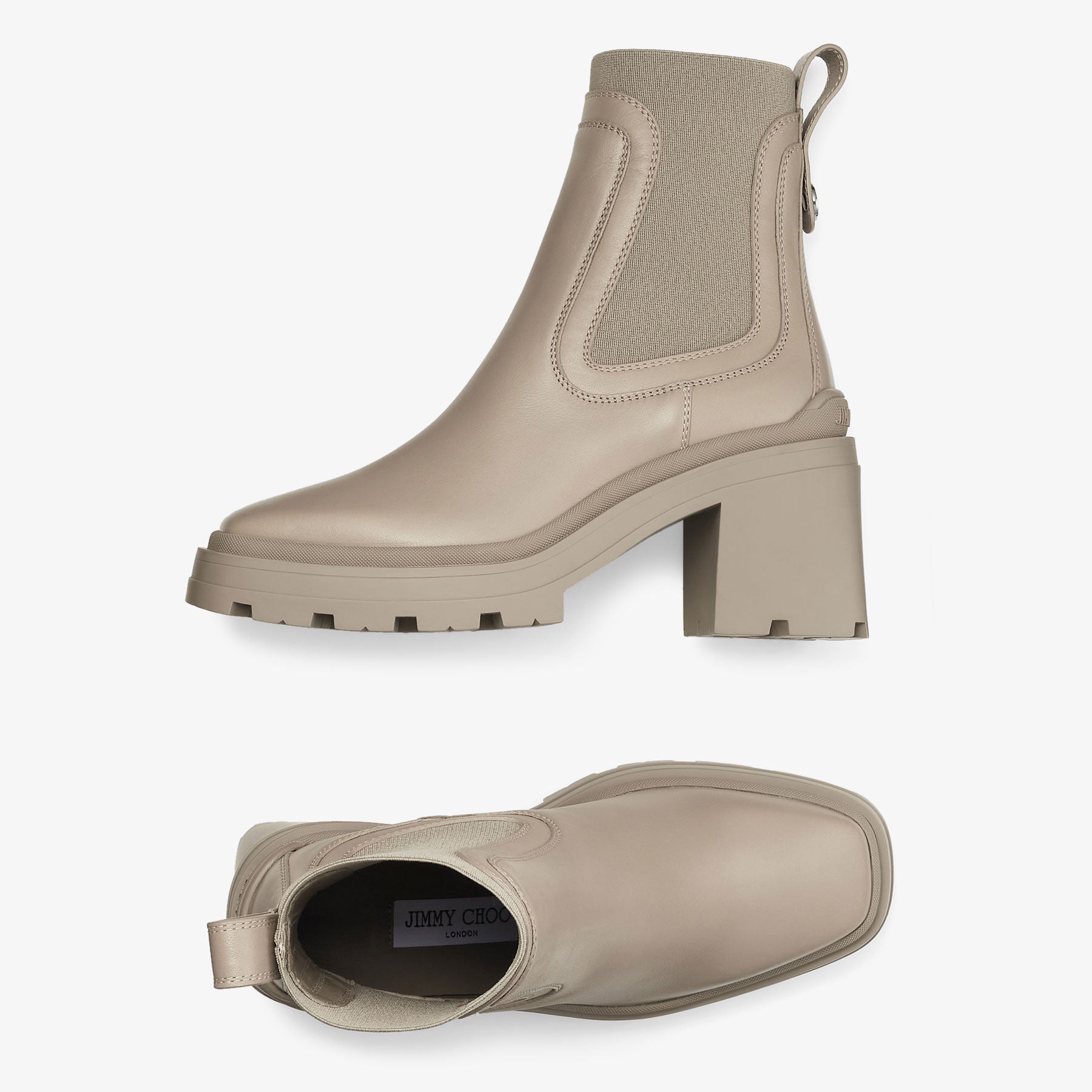 Veronique 80 leather ankle boots - Taupe