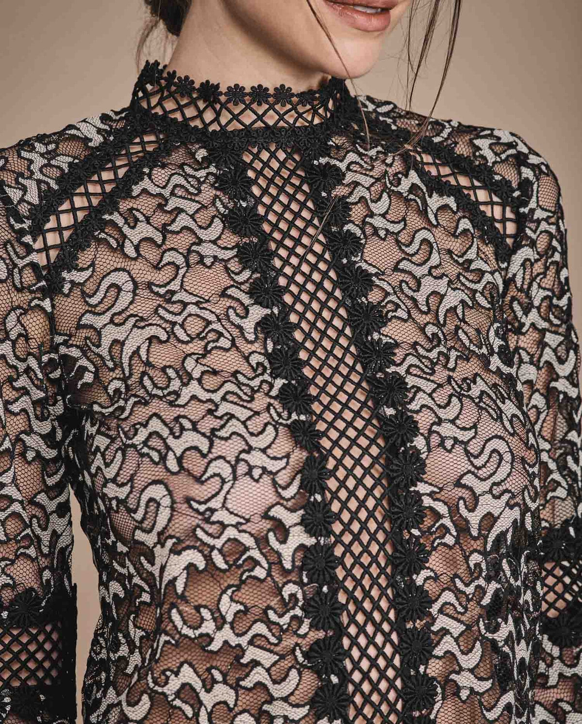 Blouse Veroucha en dentelle - Sand