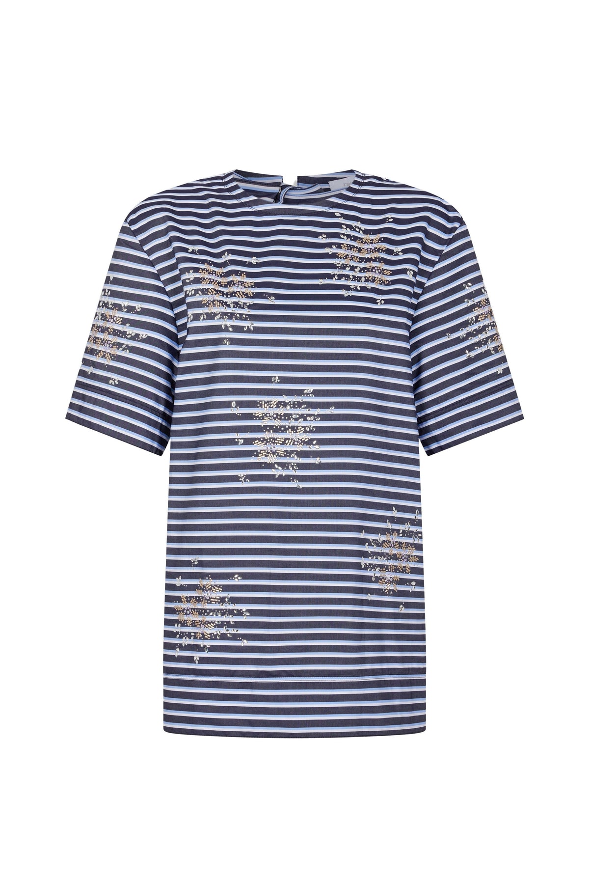 T-shirt do nu oversize à rayures - Stripes Black & Blue