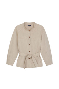 Venice jacket with cotton waistband - Beige & Ecru