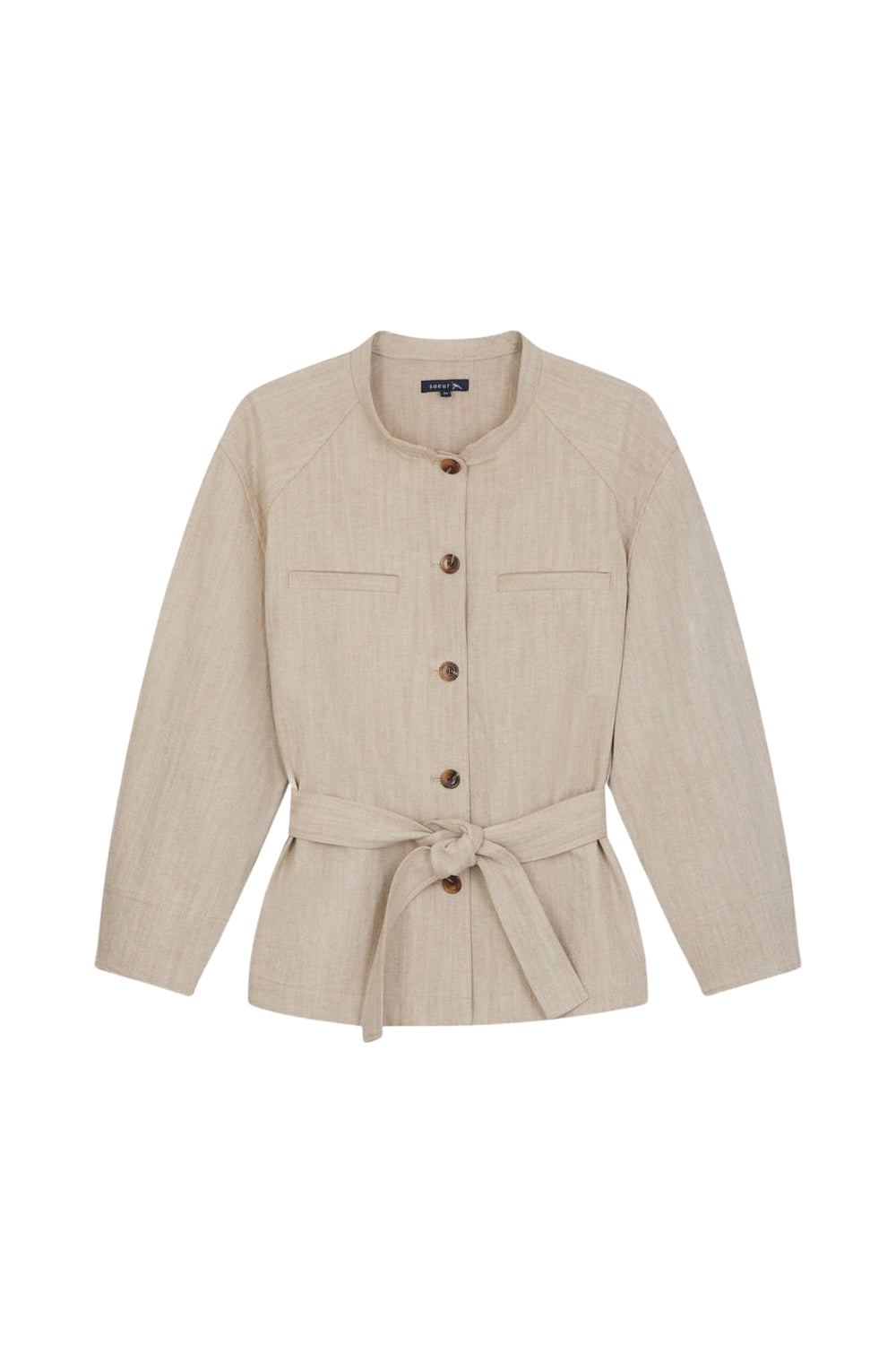 Venice jacket with cotton waistband - Beige & Ecru