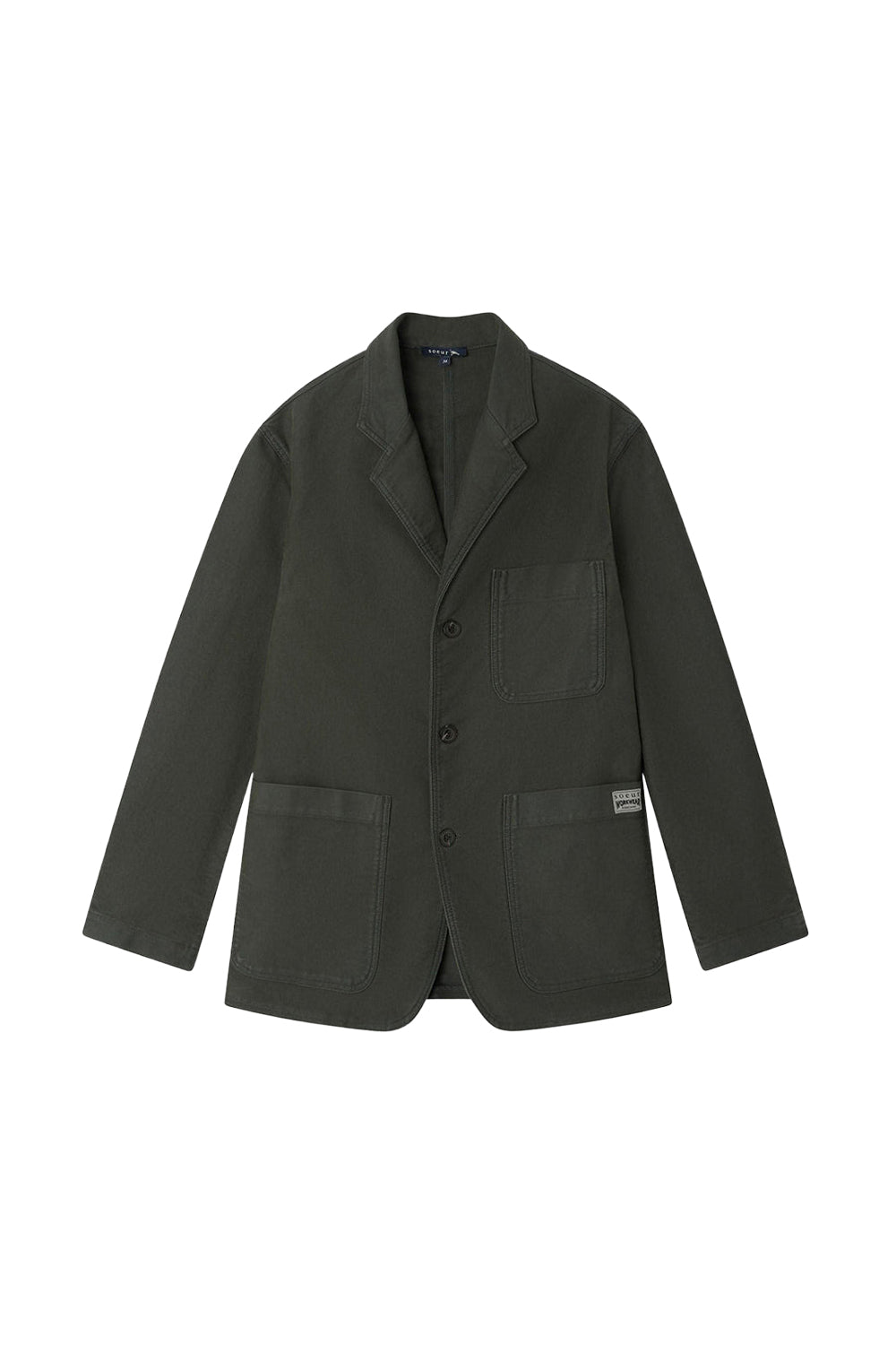 Alphonse cotton canvas jacket - Grey Blue