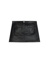 PRIX MARQUE : 300 / MINI JUPE VINTAGE 2 POCHES EN CUIR