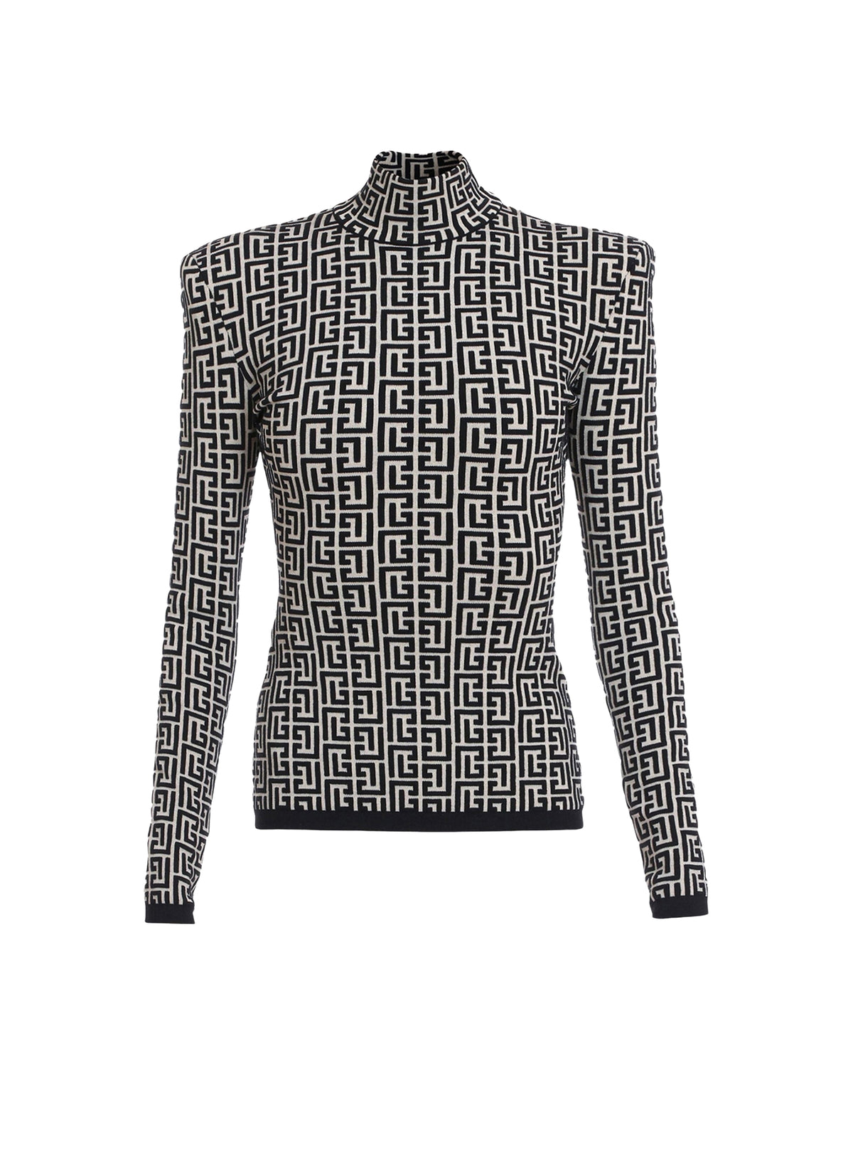 Wool turtleneck sweater - Ivory & Black