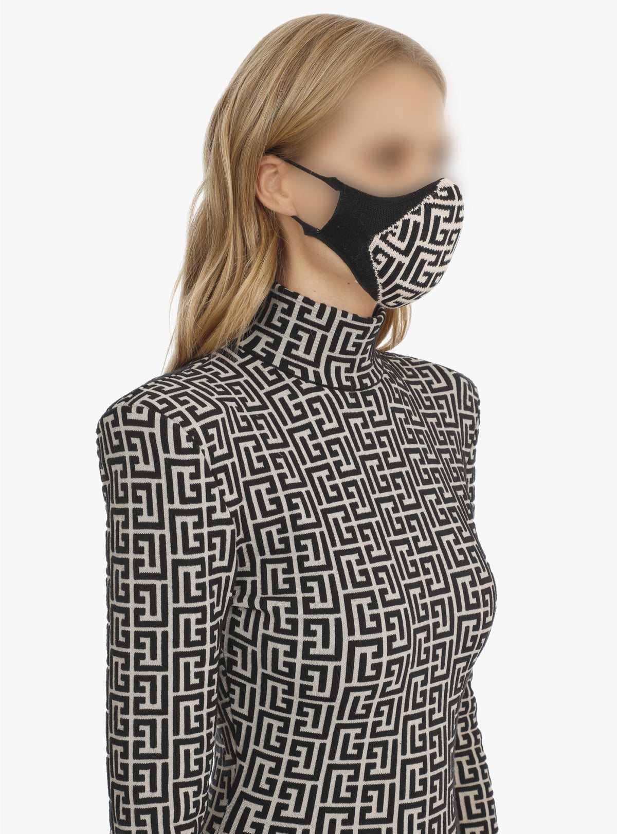 Masque à monogramme - Noir & Ivoire