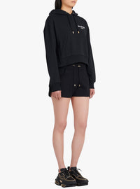 Sweatshirt court à logo floqué - Noir & Blanc