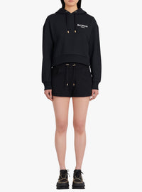 Sweatshirt court à logo floqué - Noir & Blanc
