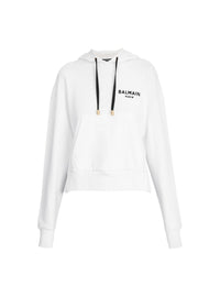 Sweatshirt court à logo floqué - Blanc & Noir