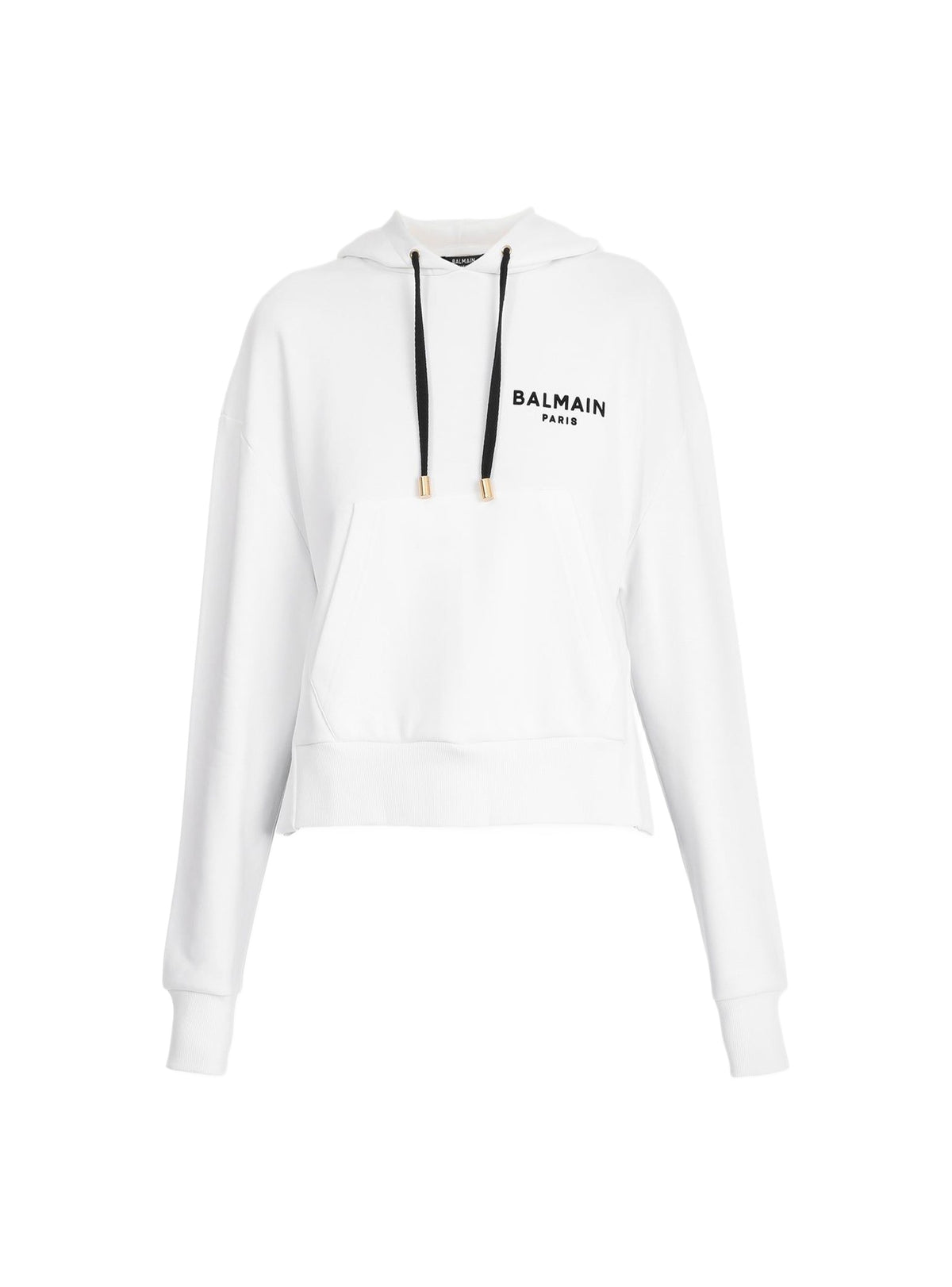 Sweatshirt court à logo floqué - Blanc & Noir