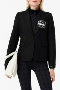 Fitted blazer in wool twill - Black