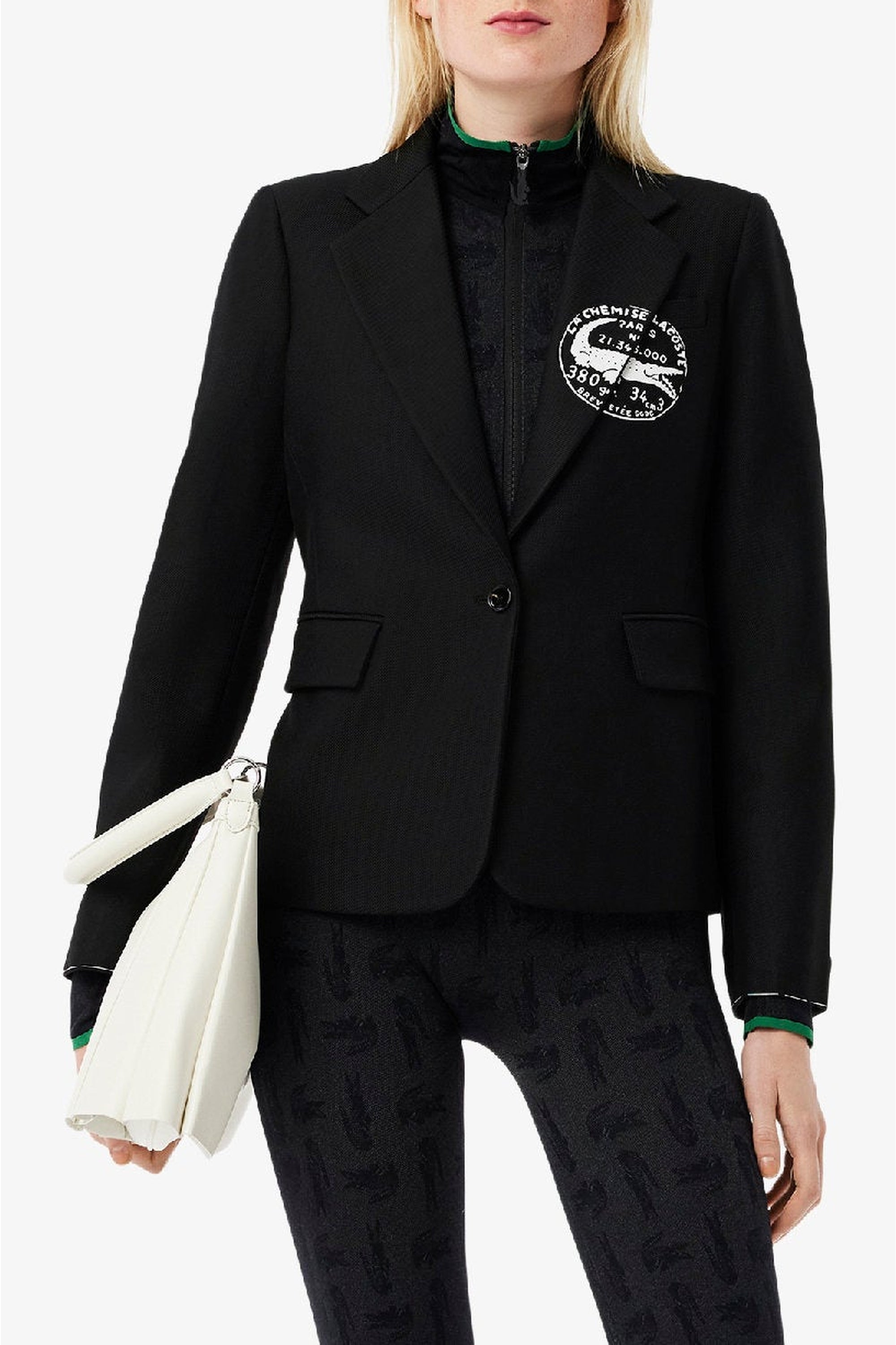 Fitted blazer in wool twill - Black