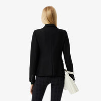Fitted blazer in wool twill - Black