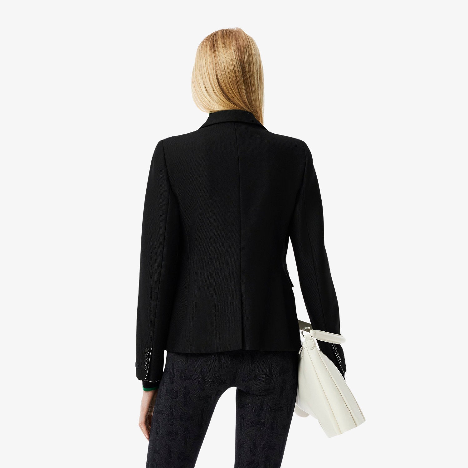 Fitted blazer in wool twill - Black