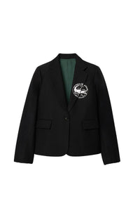 Fitted blazer in wool twill - Black