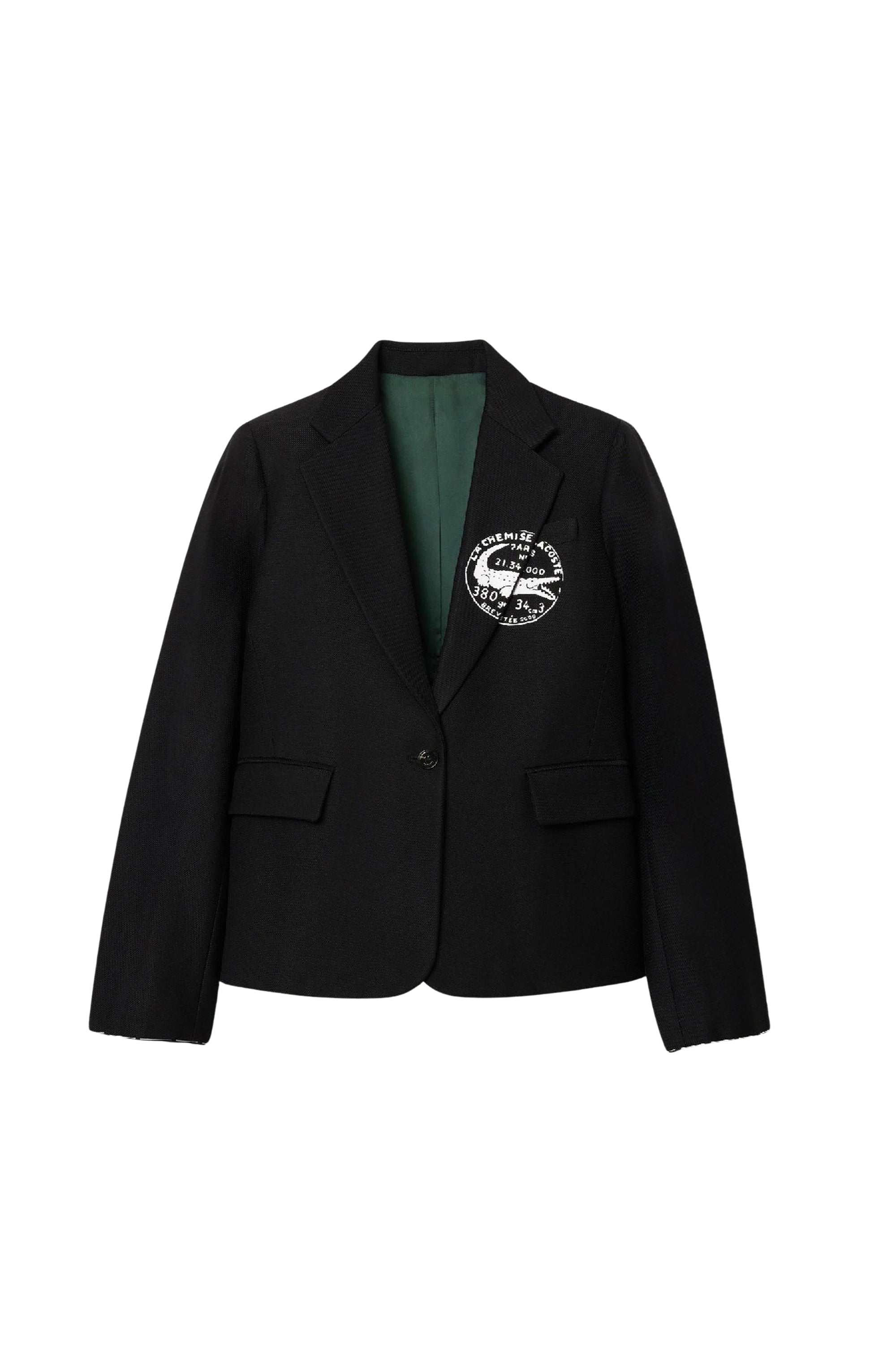 Fitted blazer in wool twill - Black