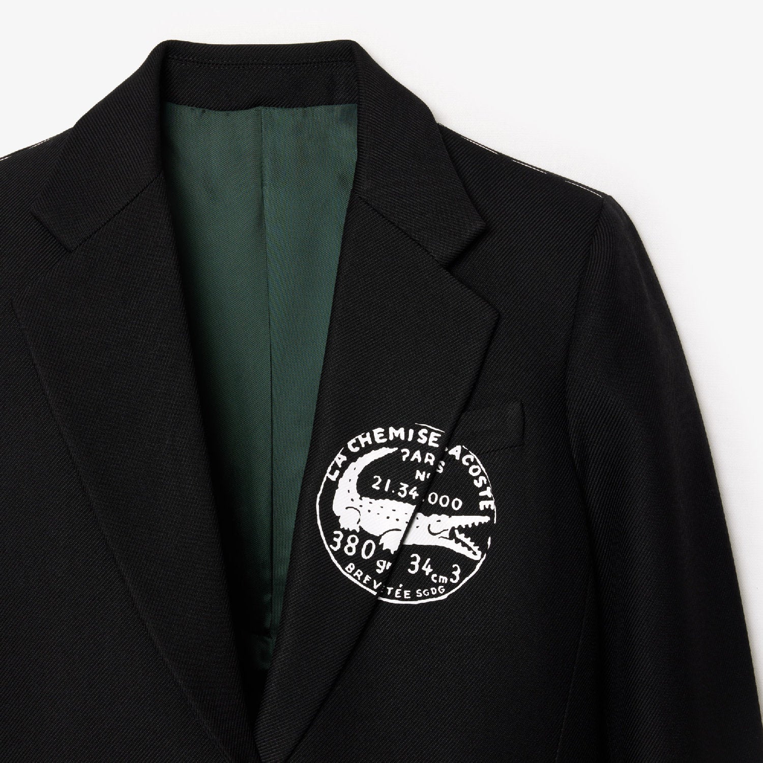 Fitted blazer in wool twill - Black