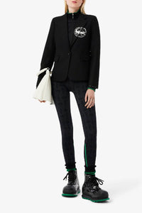 Fitted blazer in wool twill - Black
