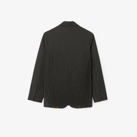 Blazer à carreaux en laine mélangée - Noir & Cambouis