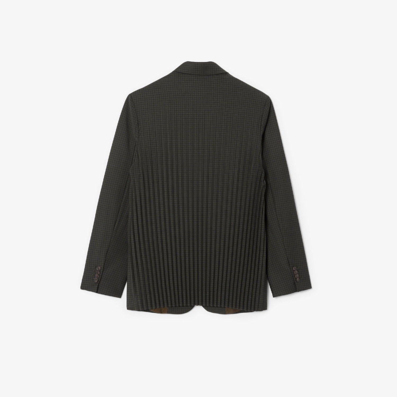 Blazer à carreaux en laine mélangée - Noir & Cambouis