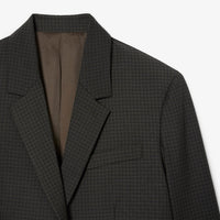 Blazer à carreaux en laine mélangée - Noir & Cambouis