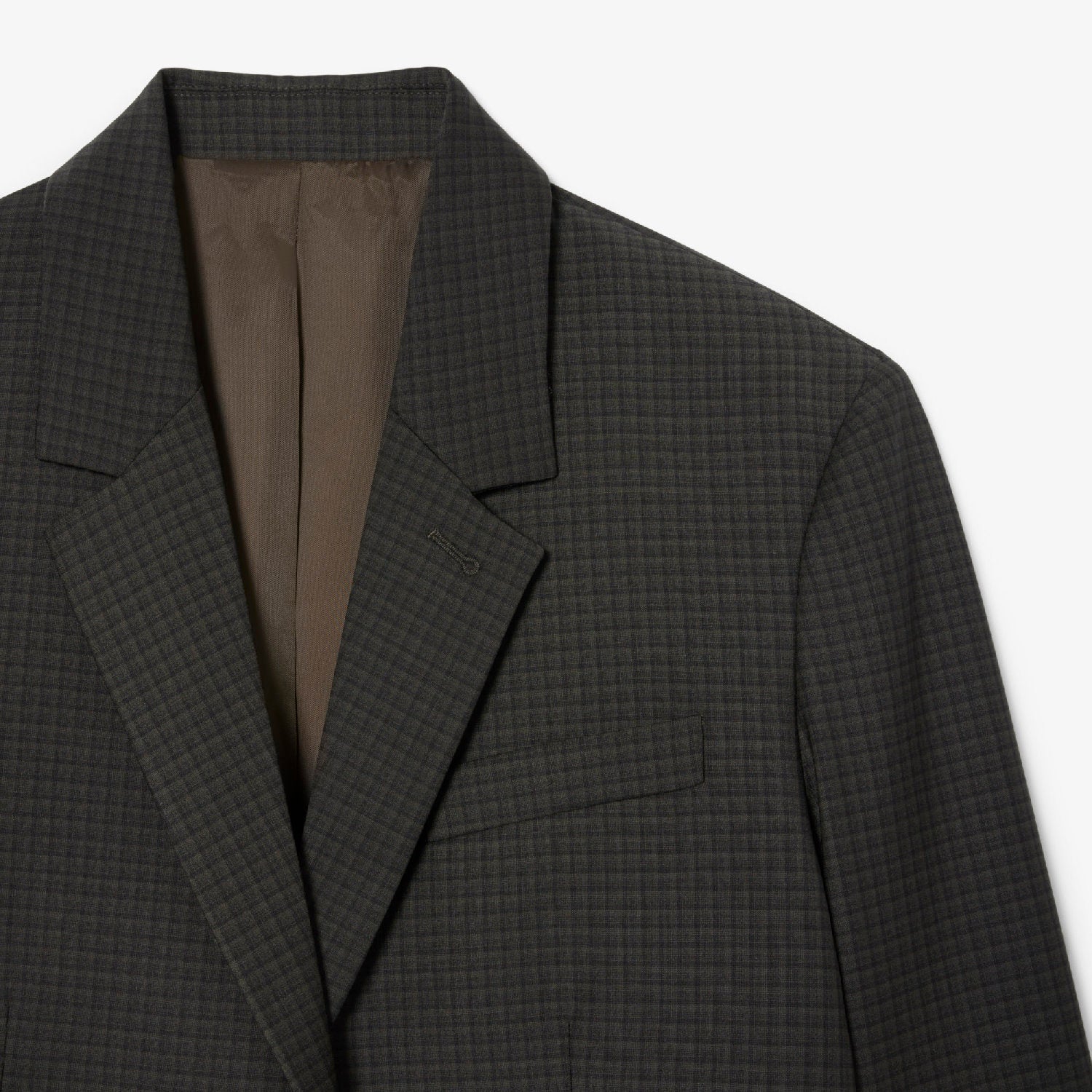 Blazer à carreaux en laine mélangée - Noir & Cambouis
