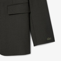 Blazer à carreaux en laine mélangée - Noir & Cambouis