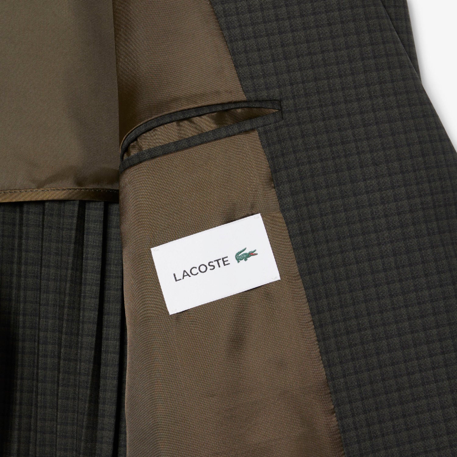 Blazer à carreaux en laine mélangée - Noir & Cambouis