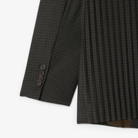 Blazer à carreaux en laine mélangée - Noir & Cambouis