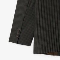 Blazer à carreaux en laine mélangée - Noir & Cambouis