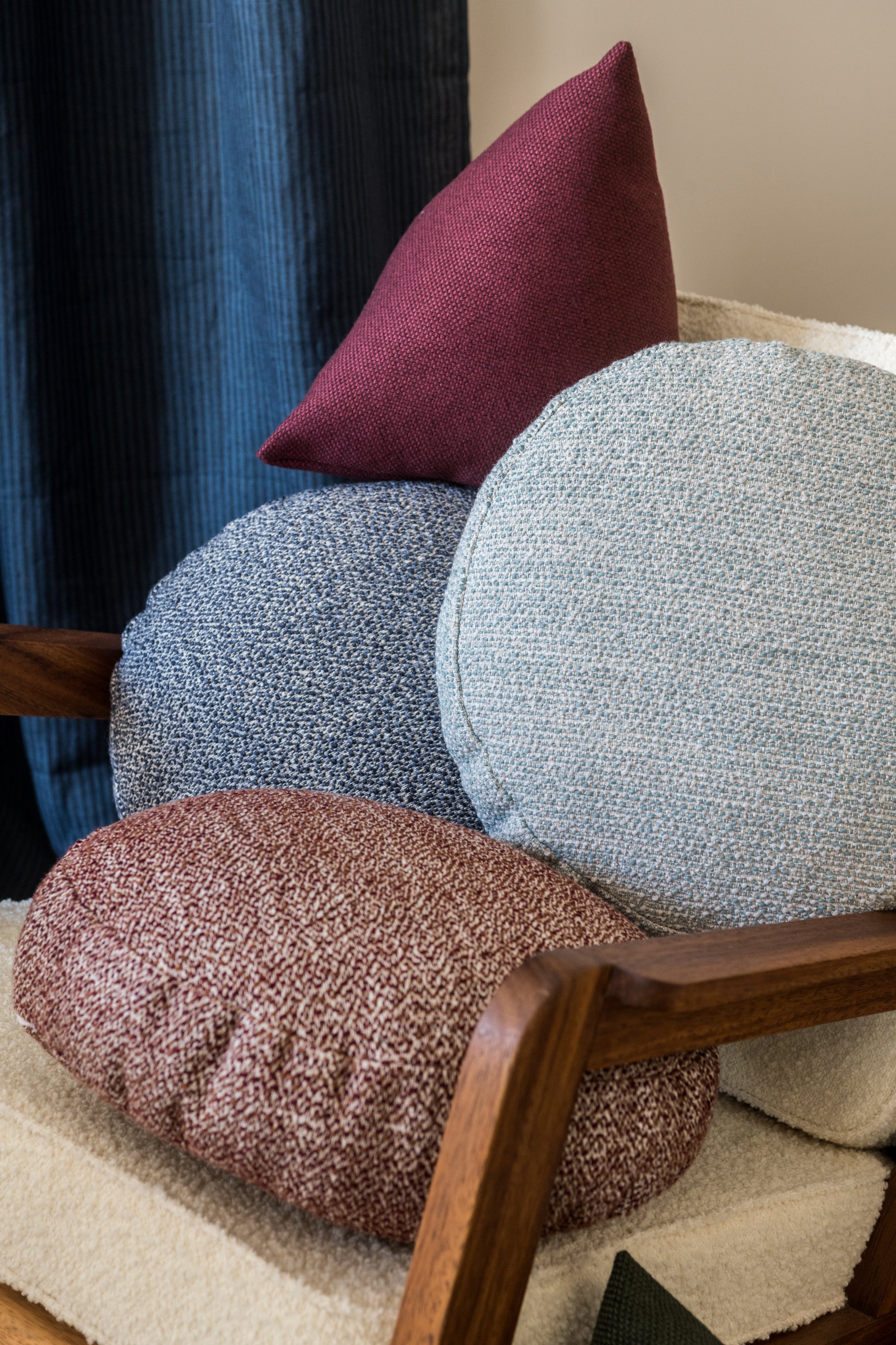 Coussin Ciccio moucheté - Bleu