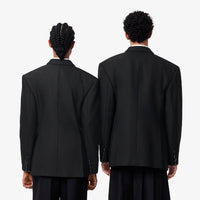 Blazer croisé en twill de laine - Noir