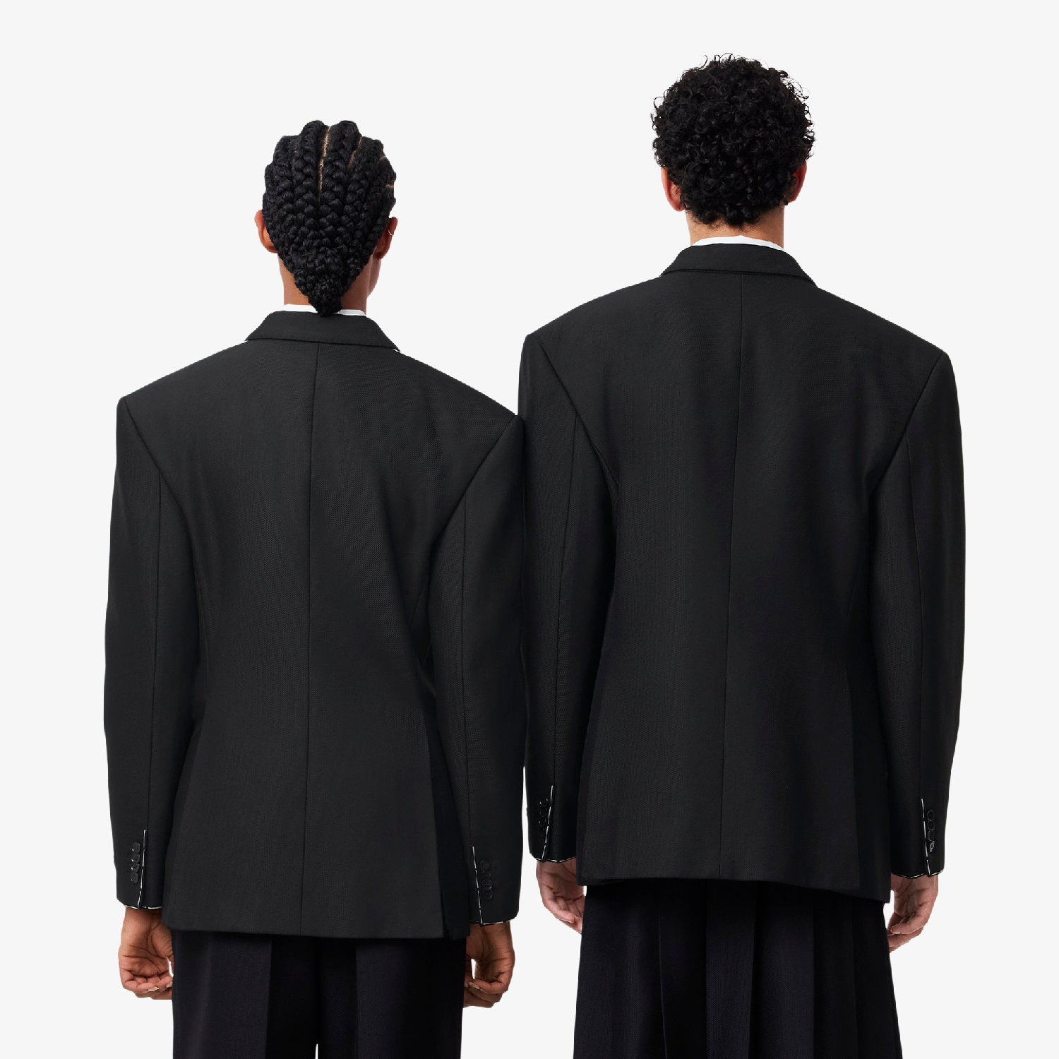 Blazer croisé en twill de laine - Noir