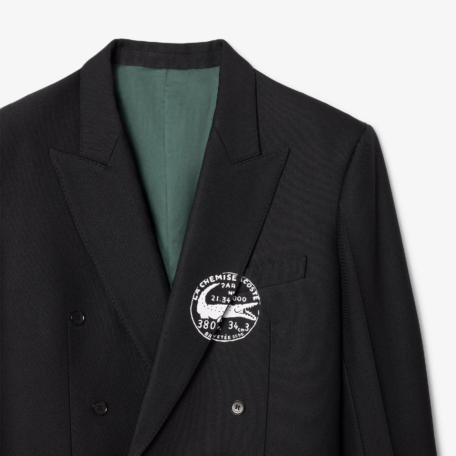 Blazer croisé en twill de laine - Noir