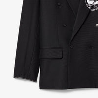 Blazer croisé en twill de laine - Noir