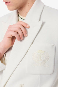 Blazer croisé à broderie en piqué - Farine