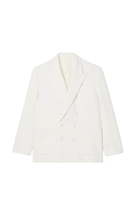 Blazer croisé à broderie en piqué - Farine