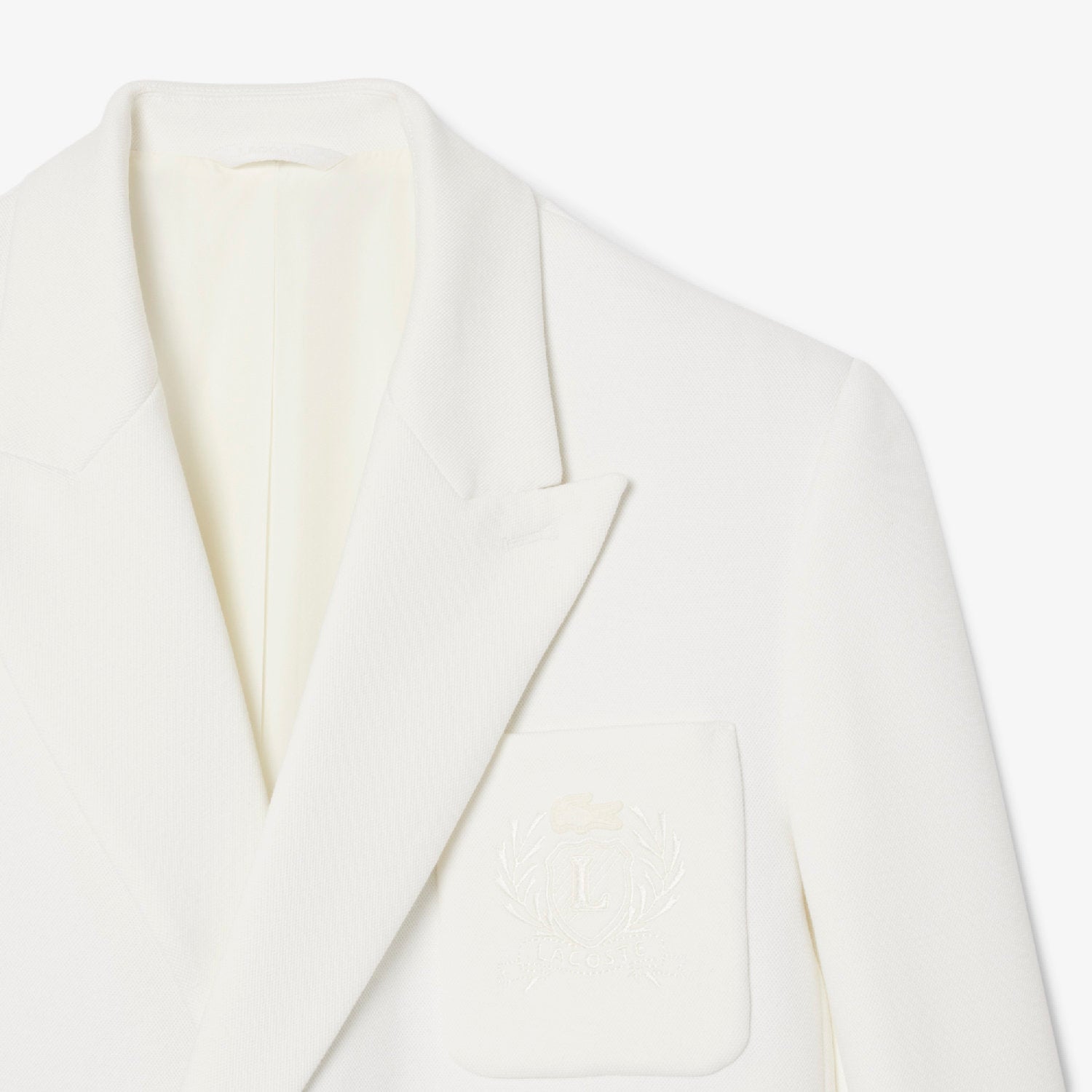 Blazer croisé à broderie en piqué - Farine