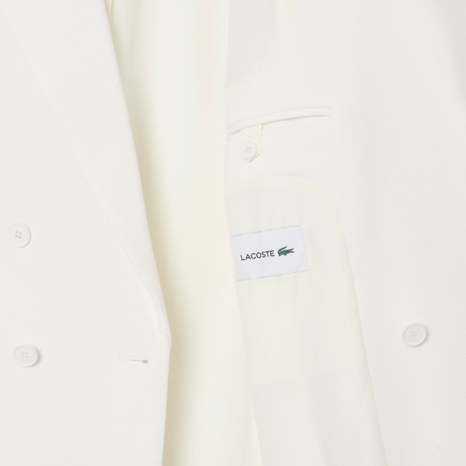 Blazer croisé à broderie en piqué - Farine