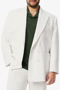 Blazer croisé à broderie en piqué - Farine